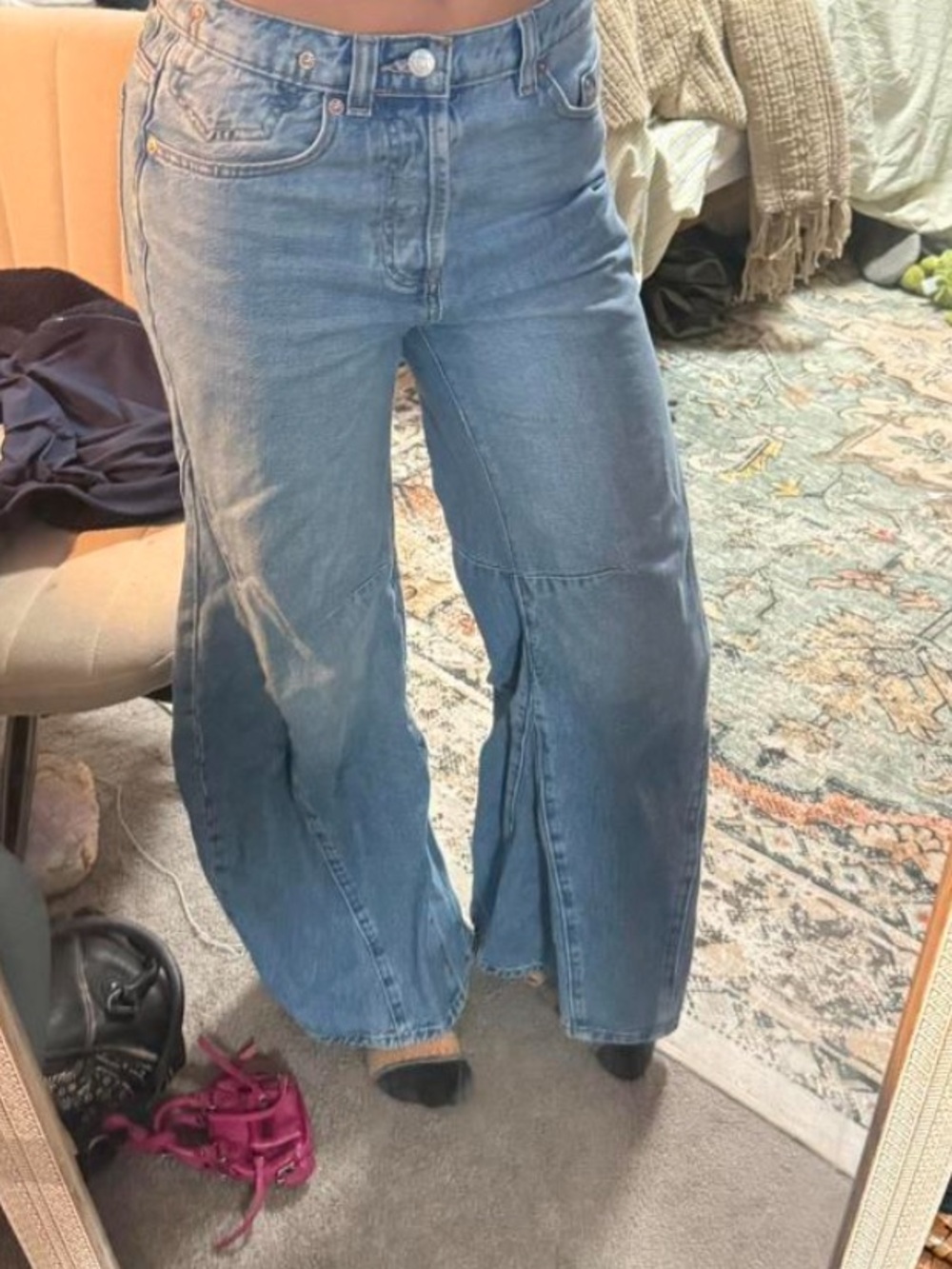 Free People Light Blue Eden High Slouchy Flare Jeans - Picture 2 of 5